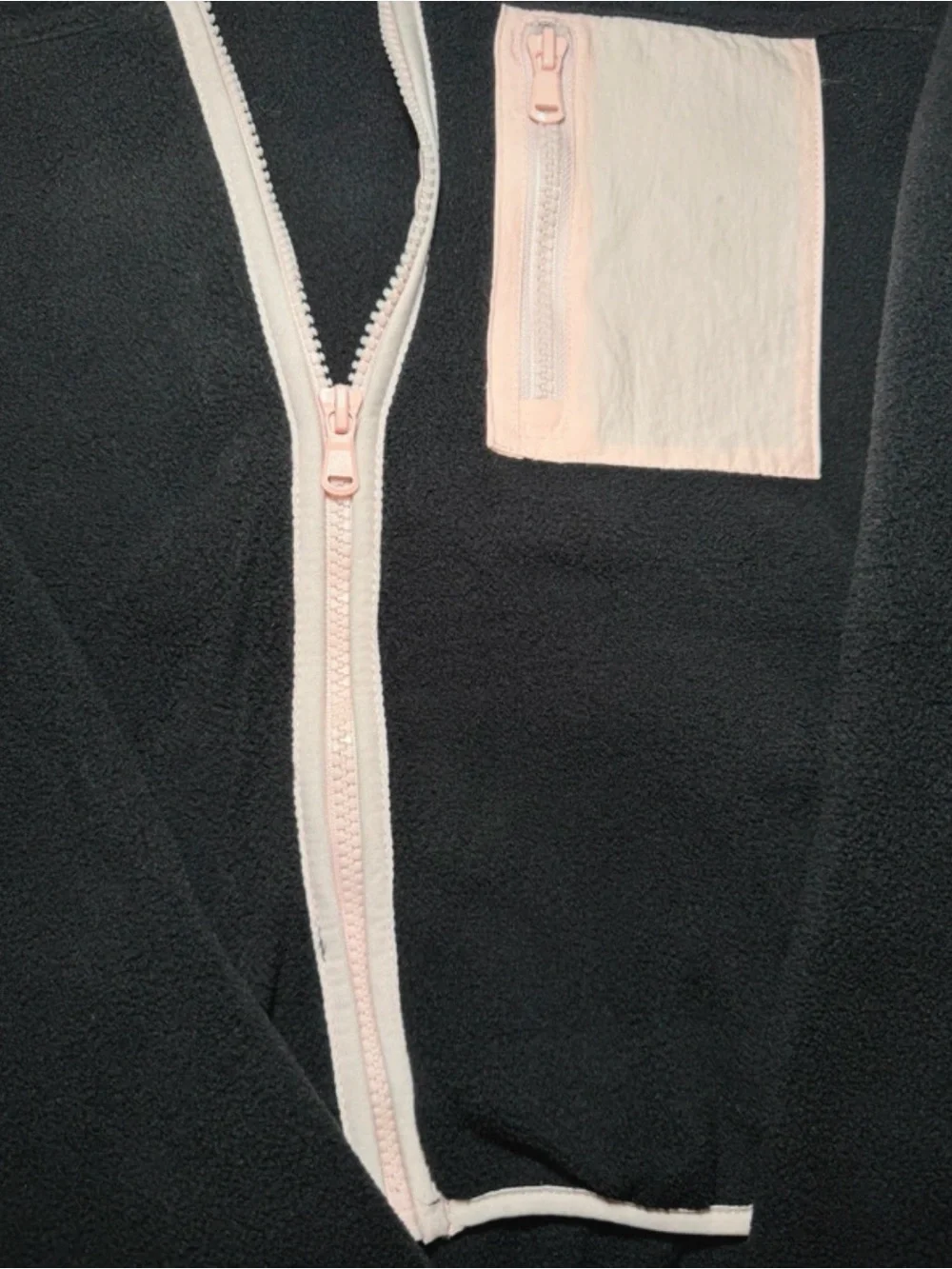 tek gear Black Fleece Jacket with Light Pink Trim